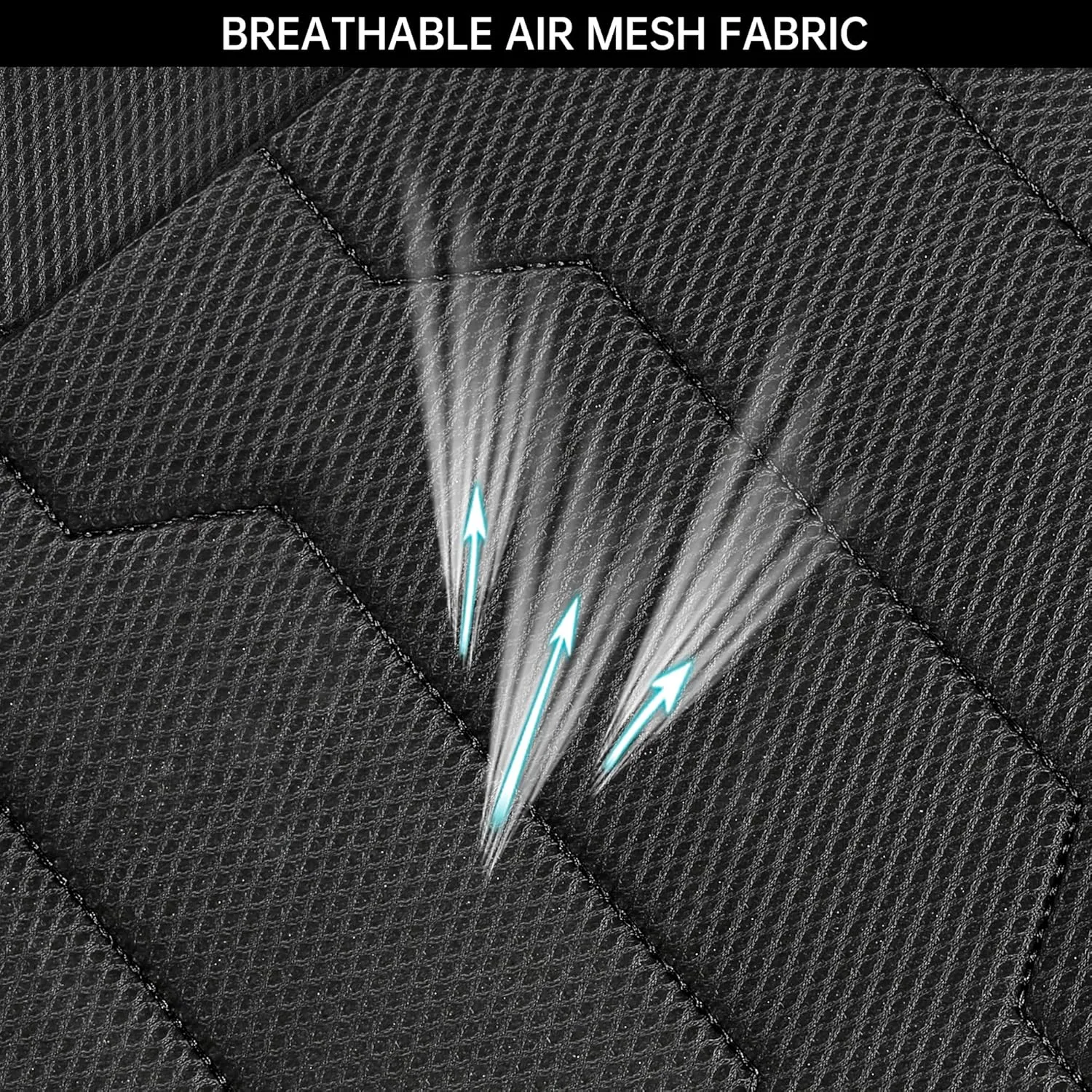 3D Air-Mesh Car Seat Covers Full Set, Breathable and Split Bench Compatible Seat Covers for Cars, Universal Car Interior Covers for Most Cars Sedan Truck SUV(Black)