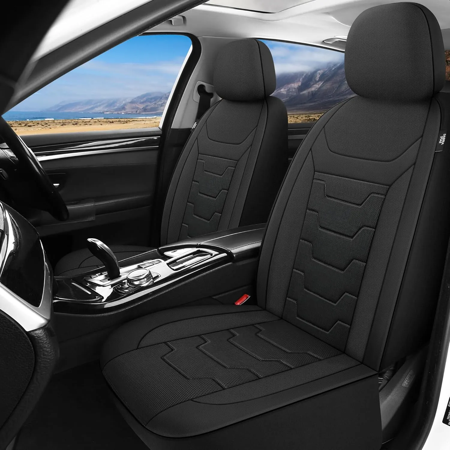 3D Air-Mesh Car Seat Covers Full Set, Breathable and Split Bench Compatible Seat Covers for Cars, Universal Car Interior Covers for Most Cars Sedan Truck SUV(Black)