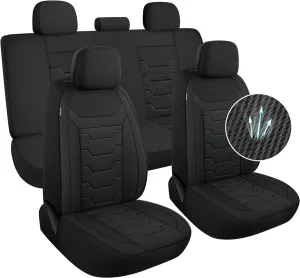 3D Air-Mesh Car Seat Covers Full Set, Breathable and Split Bench Compatible Seat Covers for Cars, Universal Car Interior Covers for Most Cars Sedan Truck SUV(Black)