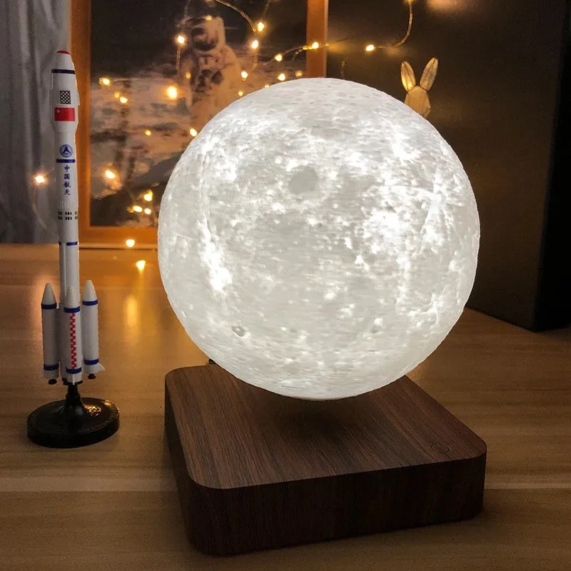 3D Magnetic Levitation Moon Lamp Night Light. Rotating Floating Led Moon Lamp