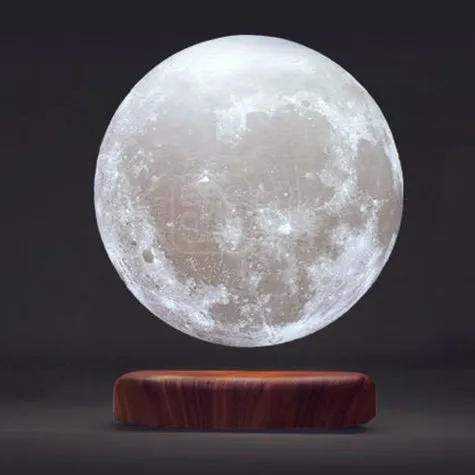 3D Magnetic Levitation Moon Lamp Night Light. Rotating Floating Led Moon Lamp