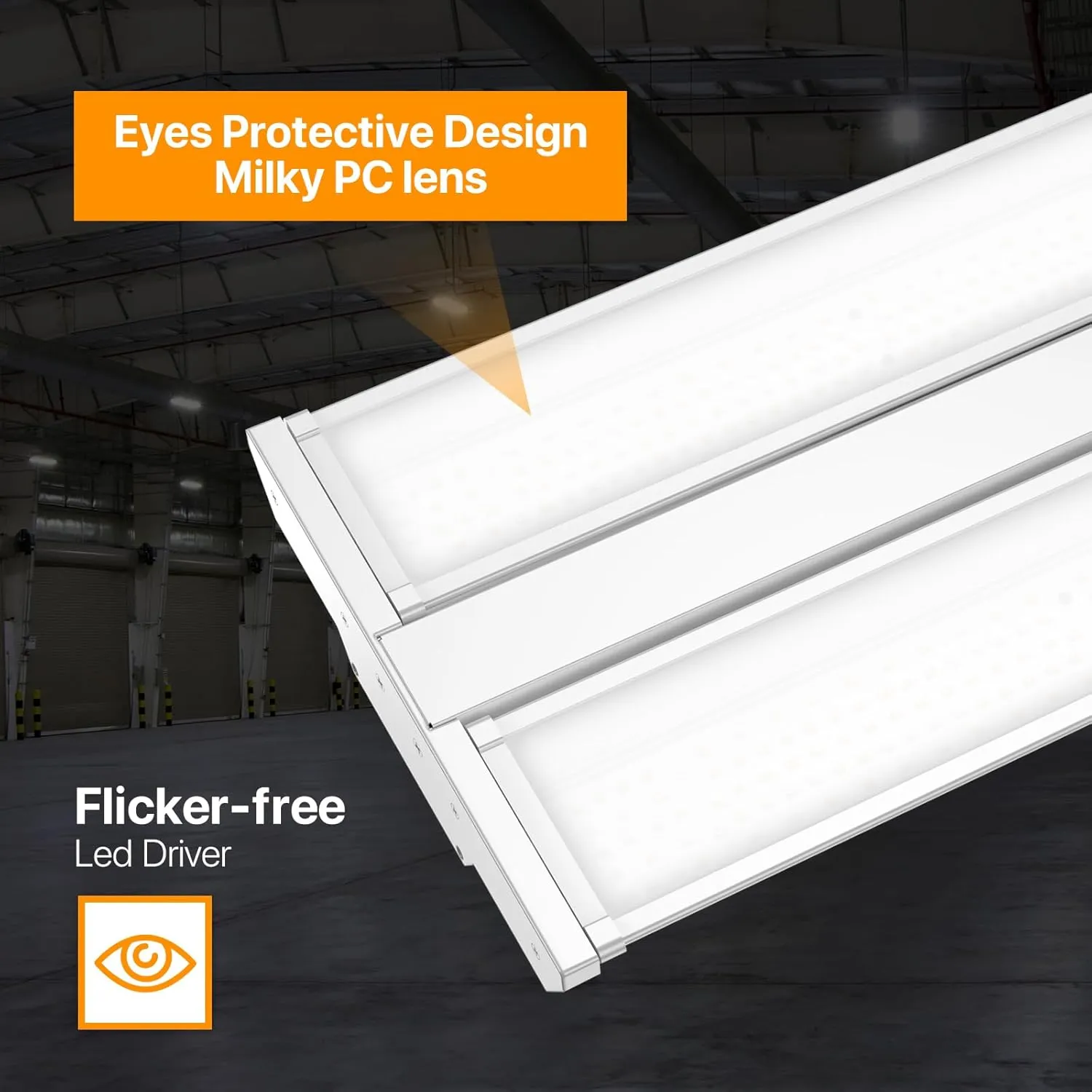 3FT High Bay Led Shop Light 300W 40500LM(135LM/W) 4000K/5000K Switchable Lens Rotatable Linear High Bay Lights 0-10V Dimmable 100-277V Hanging Commercial Lighting for Warehouse