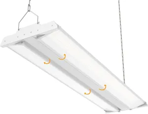 3FT High Bay Led Shop Light 300W 40500LM(135LM/W) 4000K/5000K Switchable Lens Rotatable Linear High Bay Lights 0-10V Dimmable 100-277V Hanging Commercial Lighting for Warehouse
