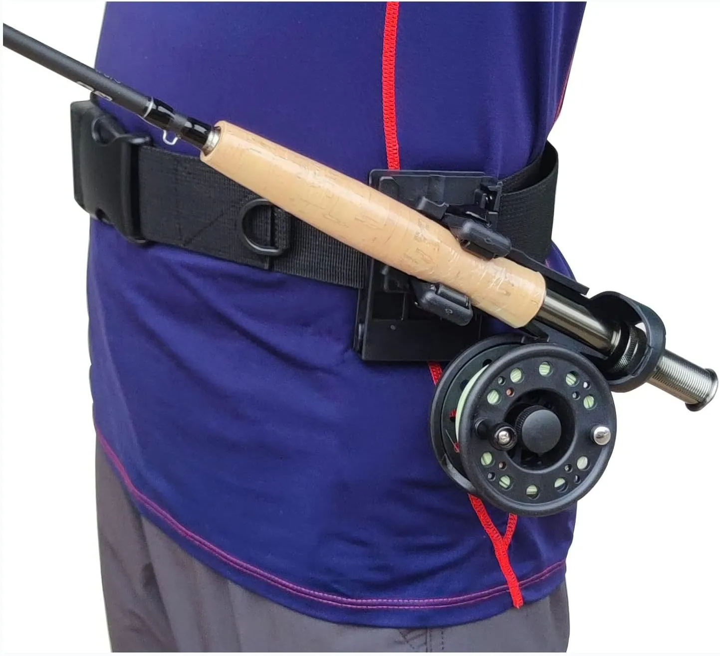3rd Hand Rod Holder,Fly Fishing Rod Holder,Fishing Belt Clips,Wearable Fishing Rod Holder Fishing Belt,Compatible Baitcasting Rod and Spinning Rod