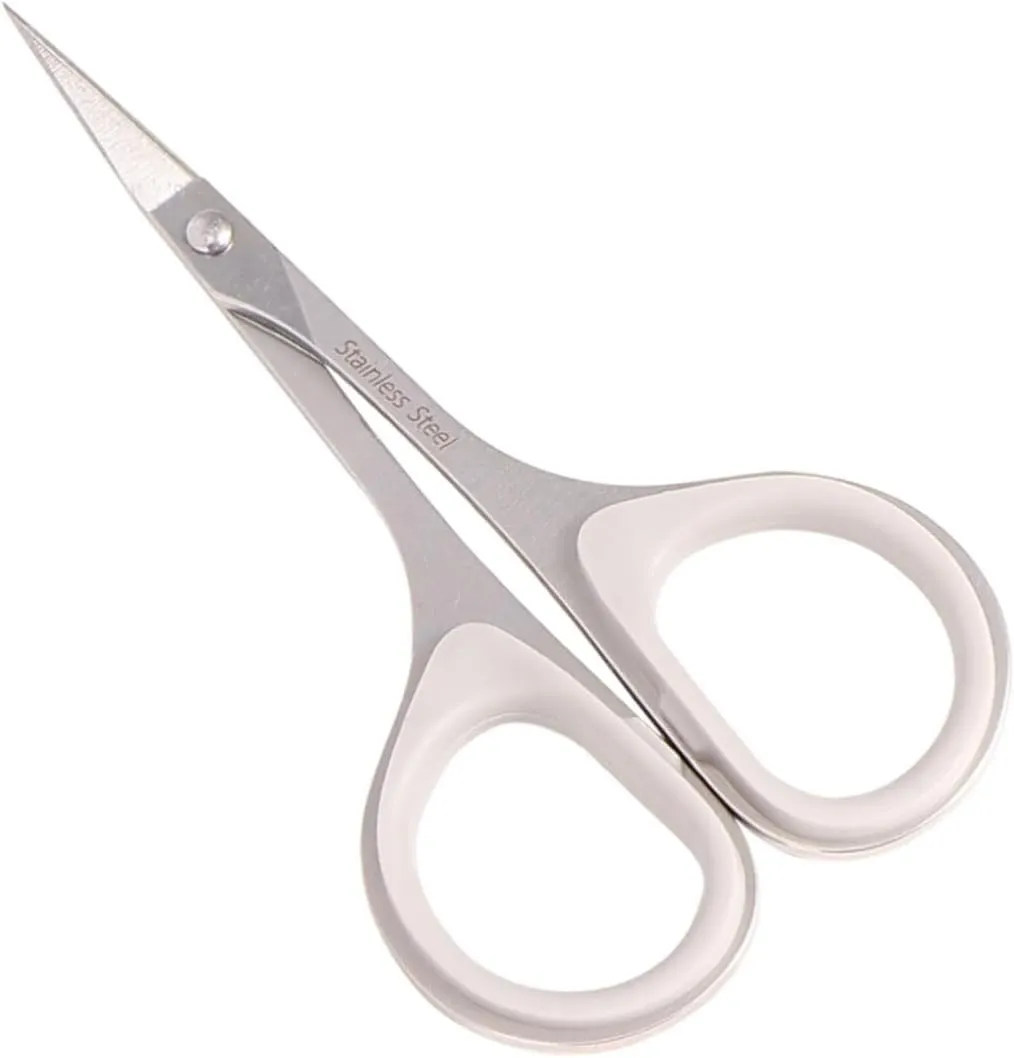 3sets Vibrissa Scissors Safety Tip Scissors -Pointed Scissors Nose Hair Scissors Round Scissor Eyebrow Hair Trimming Scissors Curved Round Trimmer Silver 3pcs*3/1105(2)