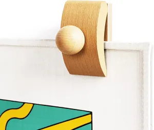 4 Tapestry Hangers Small, Quilt Hangers for Wall Hangings, Blanket Hanger Clamps, Carpet Rug Display, Wooden Wall Clips for Hanging (Light)
