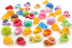 42Pcs Miniature Resin Turtle 3D Figurines Glow in The Dark Garden Micro Desk Pets Car Decor for Decorating DIY Dollhouse Fish Tank Fridge Wall Art