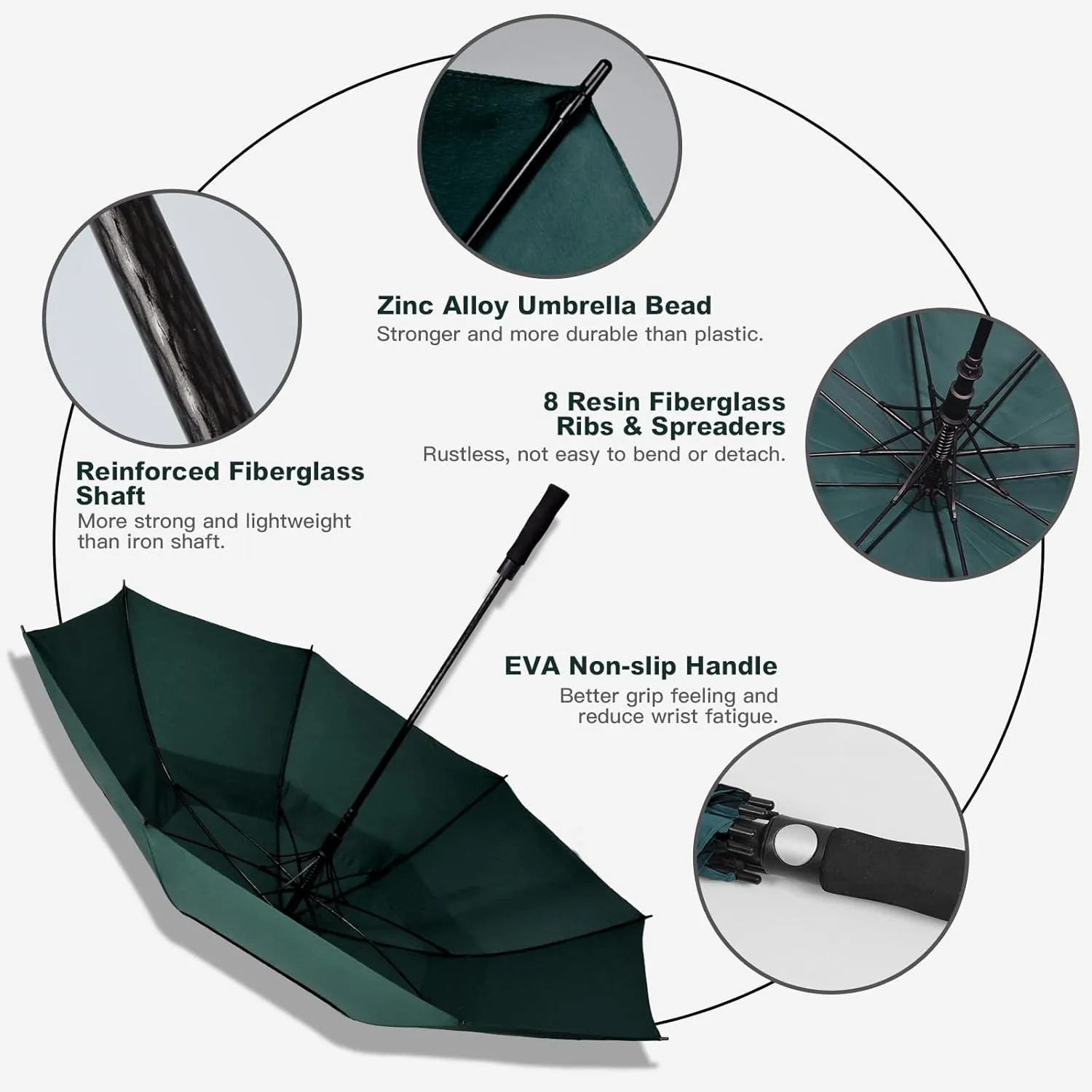 47/54 Inch Ventilated Double Canopy Windproof Stick Umbrellas for Rain, Automatic Open Golf Umbrella – Available in for Adults, Kids, Outdoor Enthusiasts