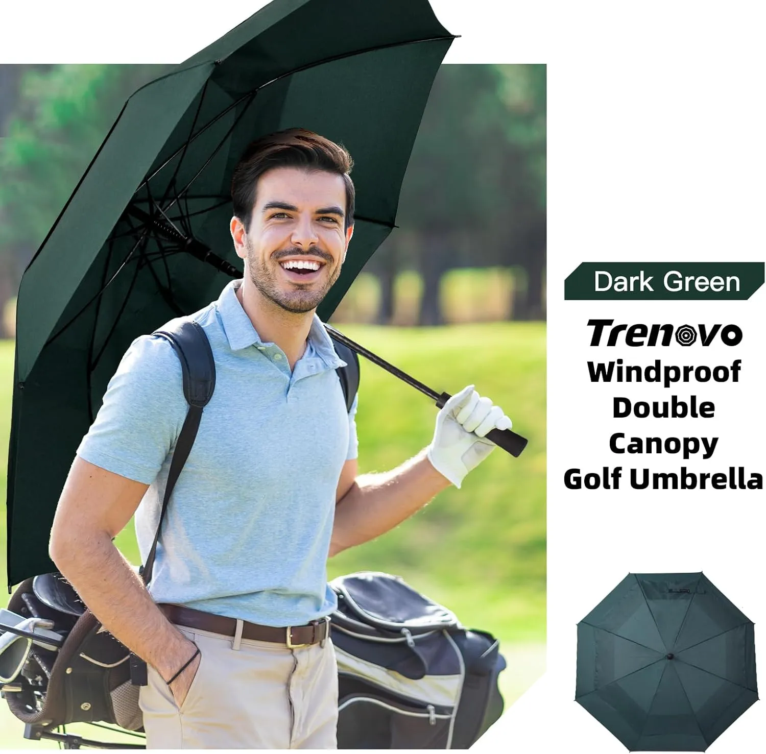 47/54 Inch Ventilated Double Canopy Windproof Stick Umbrellas for Rain, Automatic Open Golf Umbrella – Available in for Adults, Kids, Outdoor Enthusiasts
