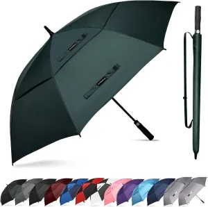 47/54 Inch Ventilated Double Canopy Windproof Stick Umbrellas for Rain, Automatic Open Golf Umbrella – Available in for Adults, Kids, Outdoor Enthusiasts