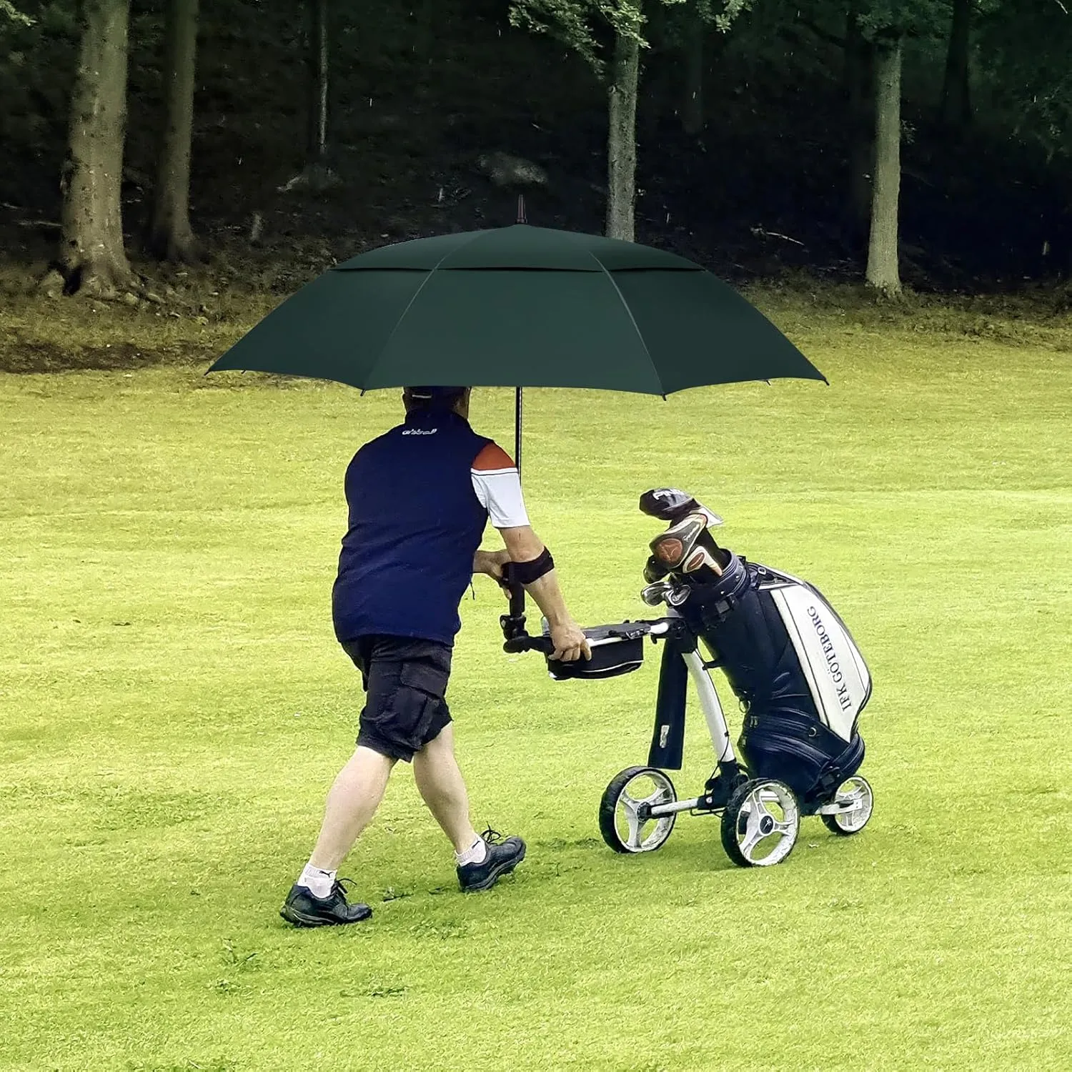 47/54 Inch Ventilated Double Canopy Windproof Stick Umbrellas for Rain, Automatic Open Golf Umbrella – Available in for Adults, Kids, Outdoor Enthusiasts