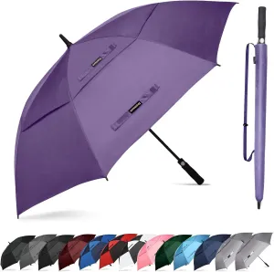 47/54 Inch Ventilated Double Canopy Windproof Stick Umbrellas for Rain, Automatic Open Golf Umbrella – Available in for Adults, Kids, Outdoor Enthusiasts