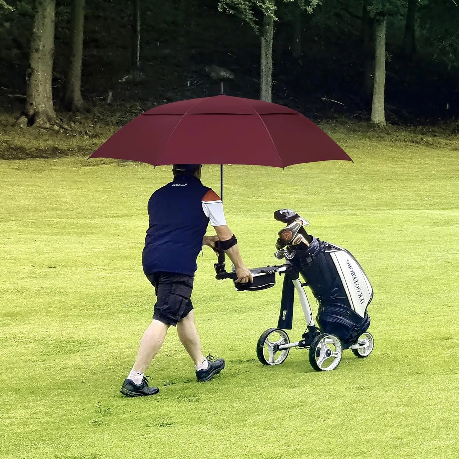 47/54 Inch Ventilated Double Canopy Windproof Stick Umbrellas for Rain, Automatic Open Golf Umbrella – Available in for Adults, Kids, Outdoor Enthusiasts