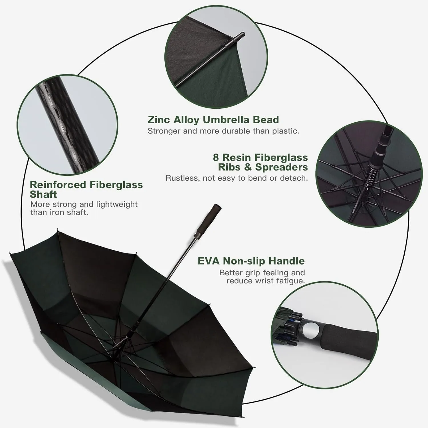 47/54 Inch Ventilated Double Canopy Windproof Stick Umbrellas for Rain, Automatic Open Golf Umbrella – Available in for Adults, Kids, Outdoor Enthusiasts