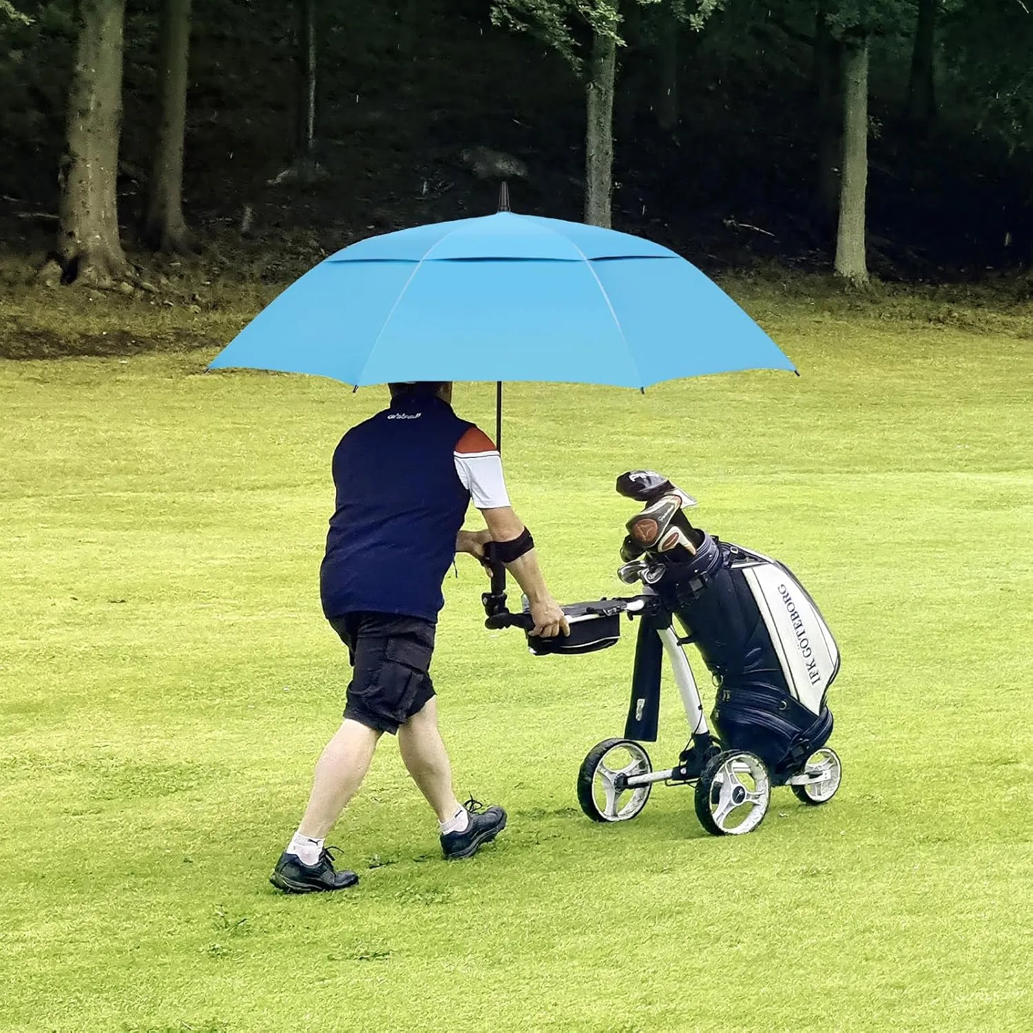 47/54 Inch Ventilated Double Canopy Windproof Stick Umbrellas for Rain, Automatic Open Golf Umbrella – Available in for Adults, Kids, Outdoor Enthusiasts