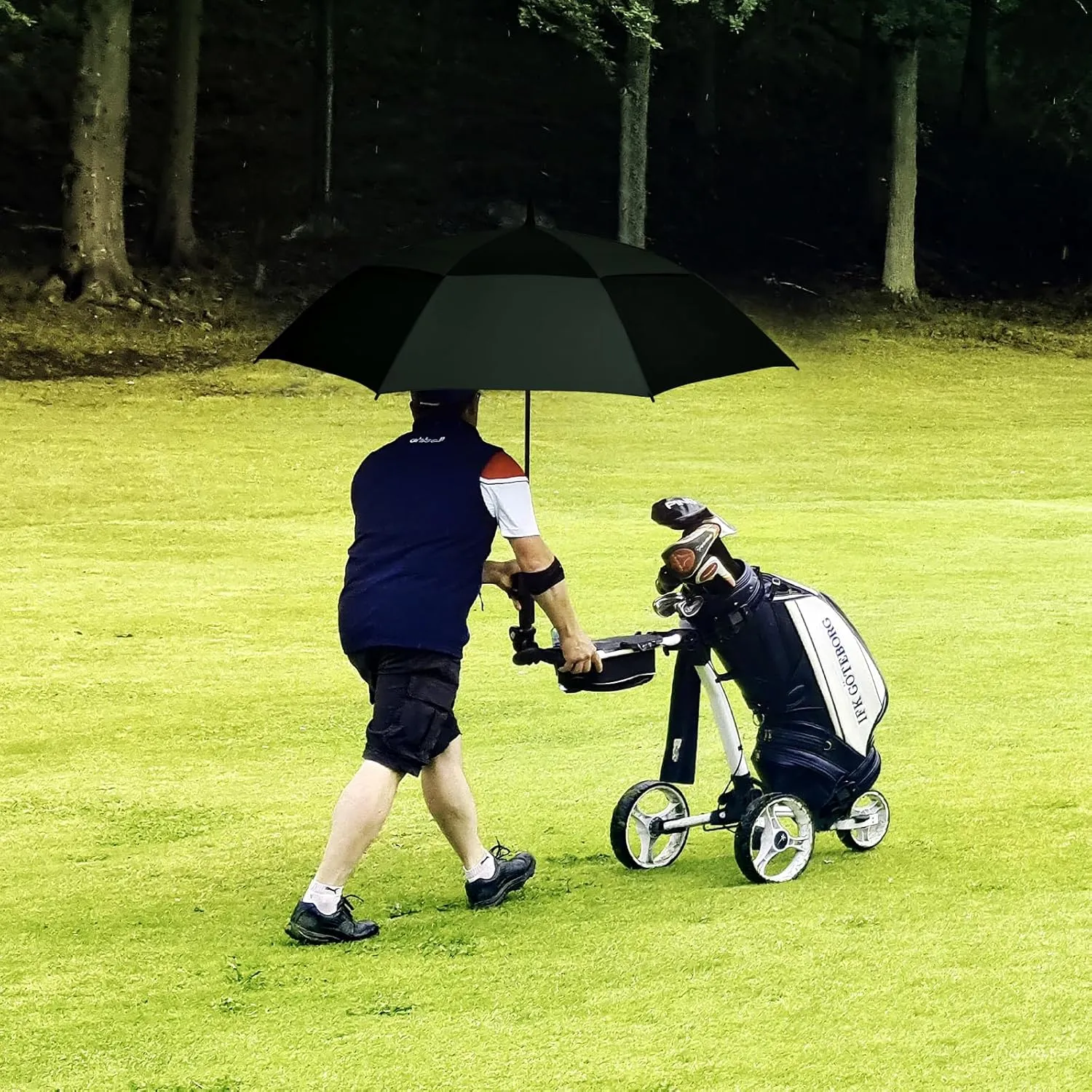 47/54 Inch Ventilated Double Canopy Windproof Stick Umbrellas for Rain, Automatic Open Golf Umbrella – Available in for Adults, Kids, Outdoor Enthusiasts