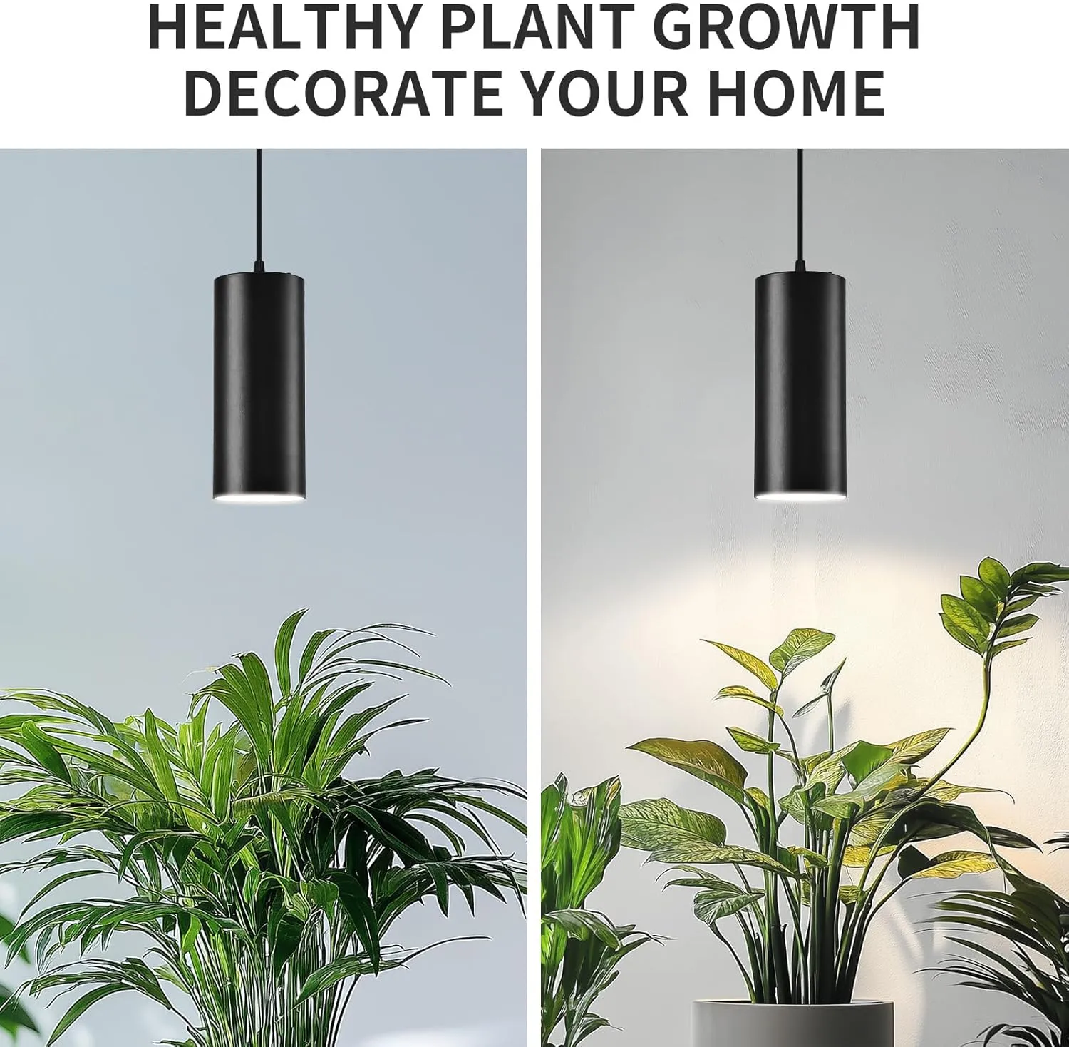 4" Pendant Lights Kitchen Island, 25W Cylinder Hanging Lights with Dipswitch, Modern Eye Care Led Pendant Lamp fixtures for Bedroom, Living Room, Office (Black, 1 Pcs)