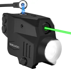 500/600 Lumens Pistol Light, Green Laser Light Combo for Picatinny Rail Mounted, Tactical Flashlight with Green Beam for Pistol, Strobe&Steady for Flashlight