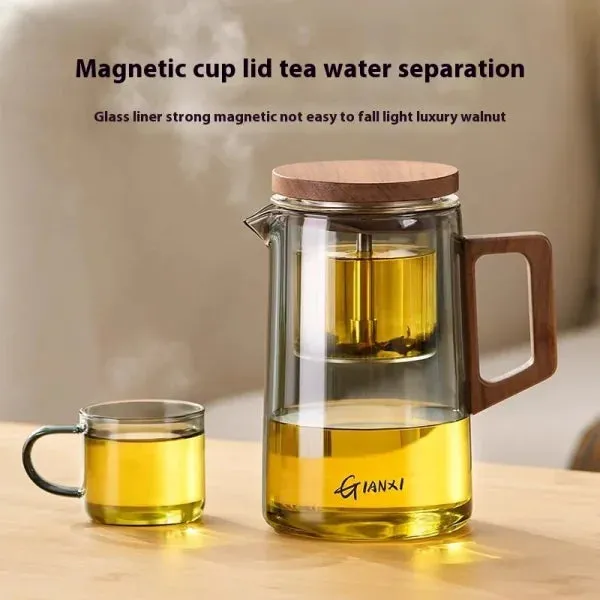500ML Magnetic Suction Teapot – High Temperature Resistant Glass Tea Brewing Kettle