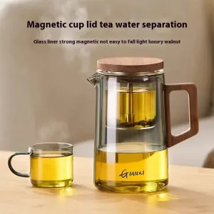 500ML Magnetic Suction Teapot – High Temperature Resistant Glass Tea Brewing Kettle