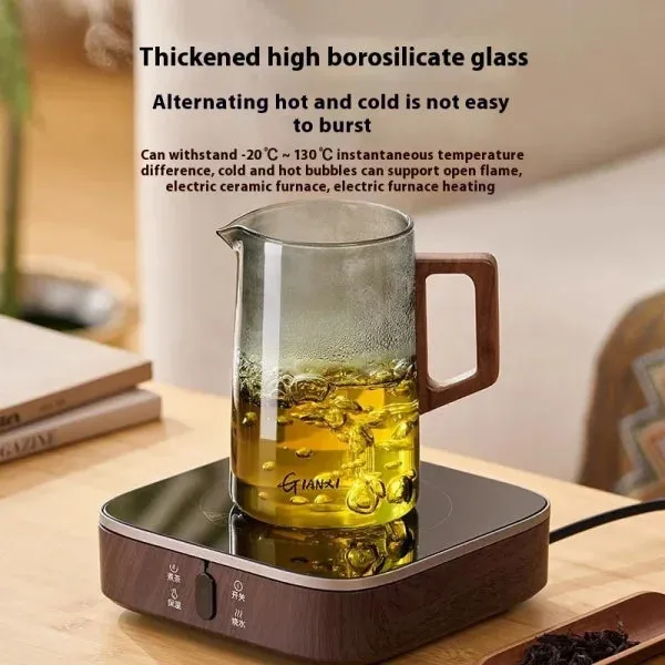 500ML Magnetic Suction Teapot – High Temperature Resistant Glass Tea Brewing Kettle