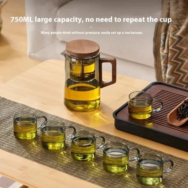 500ML Magnetic Suction Teapot – High Temperature Resistant Glass Tea Brewing Kettle