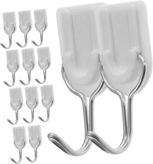 50pcs Adhesive Hooks Wall Hooks for Hanging Clothes Hat Towel Key Handbag Easy to Apply