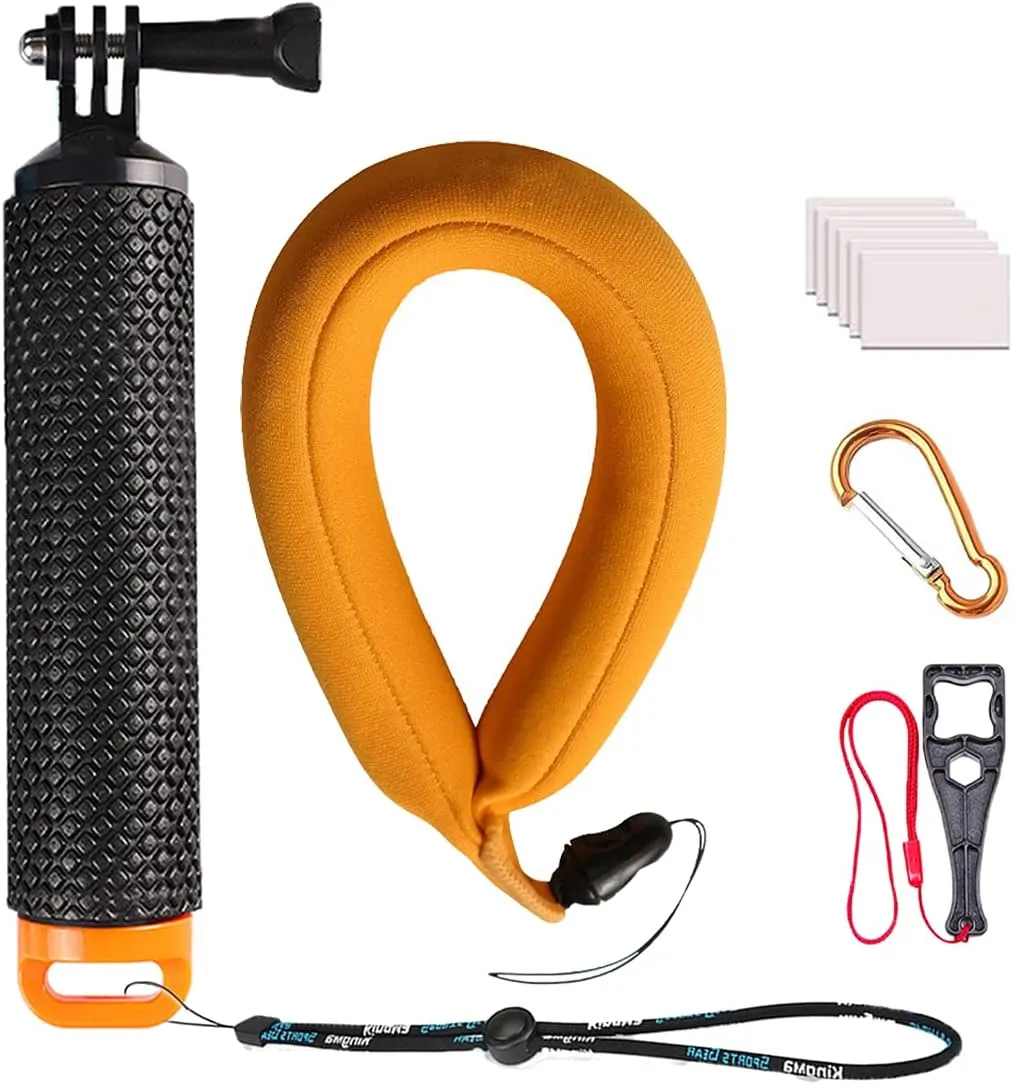 5PCs Waterproof Floating Handle Hand Grip for GoPro   Camera Float Strap for iPhone, Underwater Camera, for GoPro Hero 13 12 11 10 9 8 7 6(Orange) - Secure your Camera Accessories!