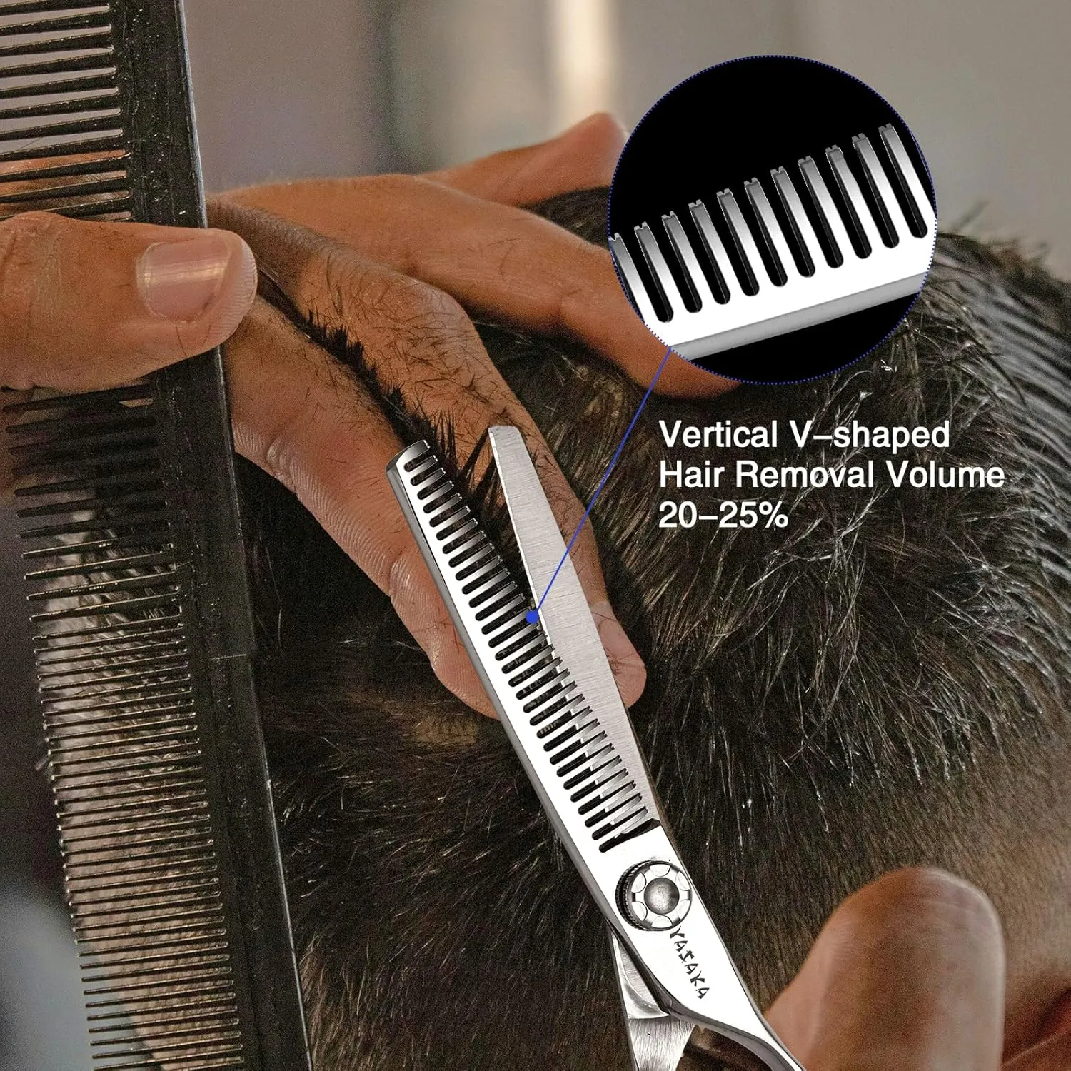 6 Inch Professional Hair Thinning and Cutting Shears Kit,Barber Shears,Cobalt Stainless Scissors,Sharp Razor Edge Barber Hair Scissors, Ergonomic Grip Design for Hair Salon or Home Use