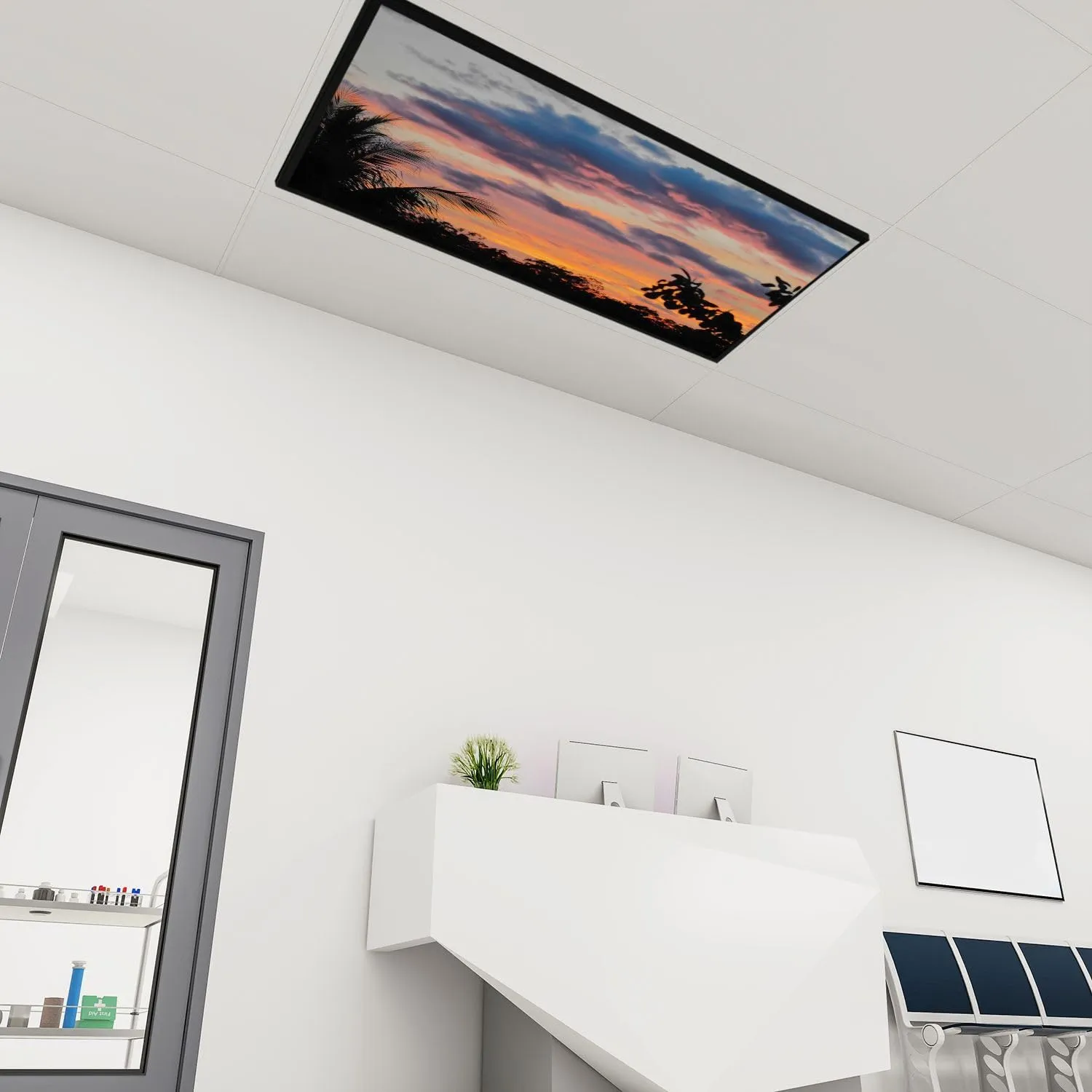 6 Pack Fluorescent Light Covers Sunsets Beautiful Sky Palms Noosa Australia Decorative Magnetic Ceiling Covers Light Shade Panel for Classroom Office 4 x 2 ft