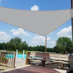 6' x 6' x 6' Sun Shade Sail Triangle Outdoor Canopy Cover UV Block for Backyard Porch Pergola Deck Garden Patio (Light Gray)
