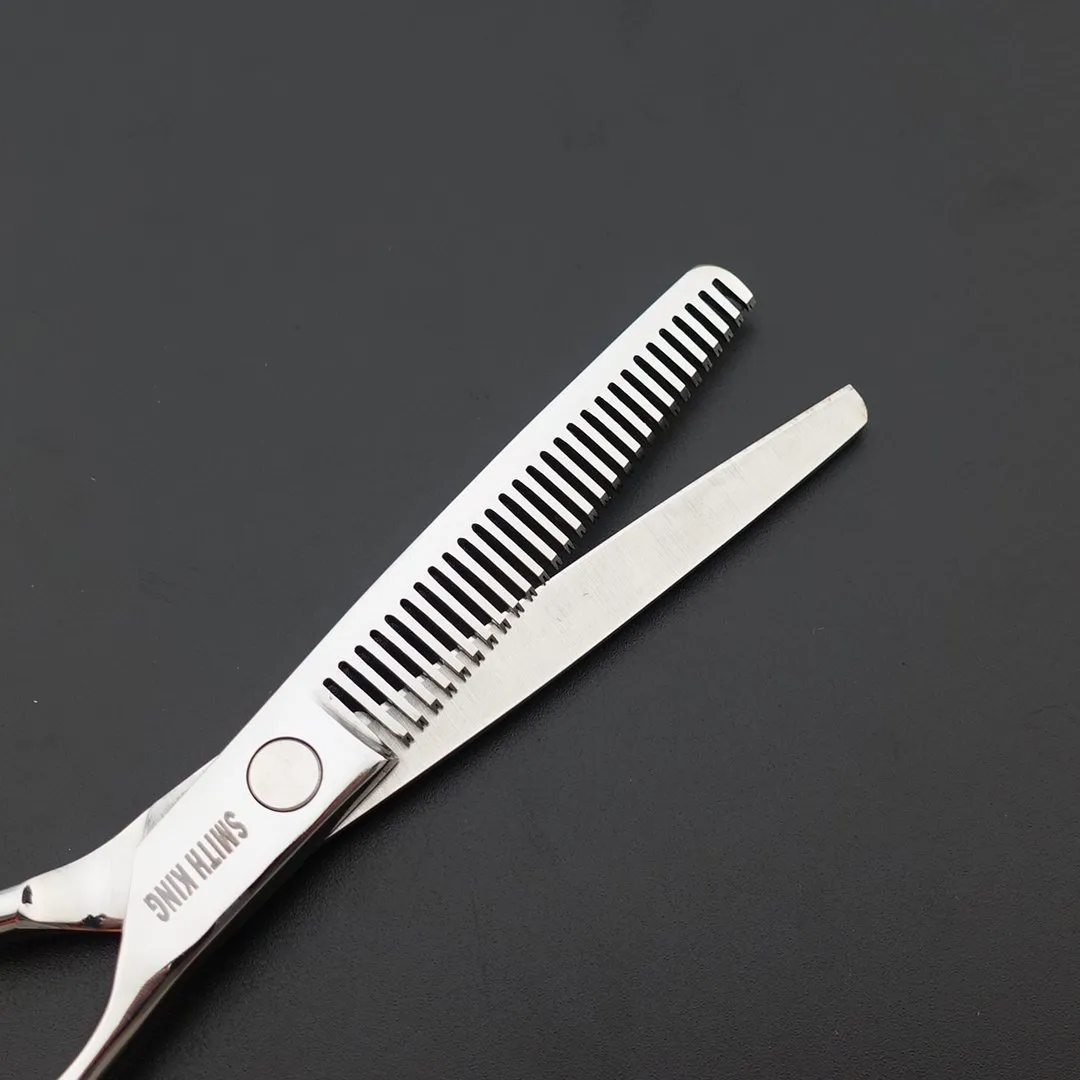 6.0 Inches Professional hair cutting thinning scissors set with razor (Silver)