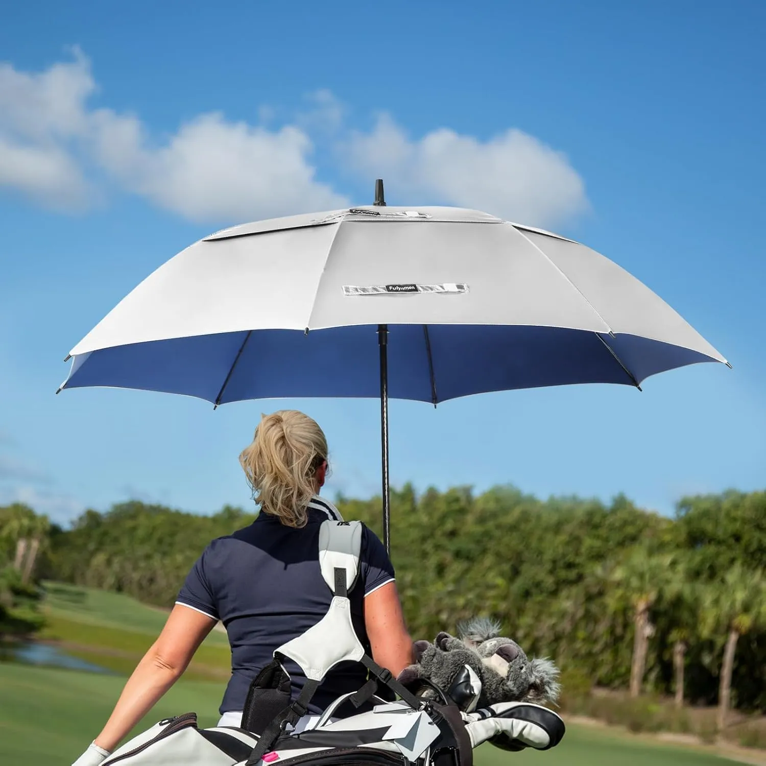68/62/54 Inch UPF50  Sun Umbrella UV Protection UV Umbrellas for Sun Protections Windproof Large Golf Umbrella Auto Open and Vented Double Canopy Umbrellas for Sun and Rain
