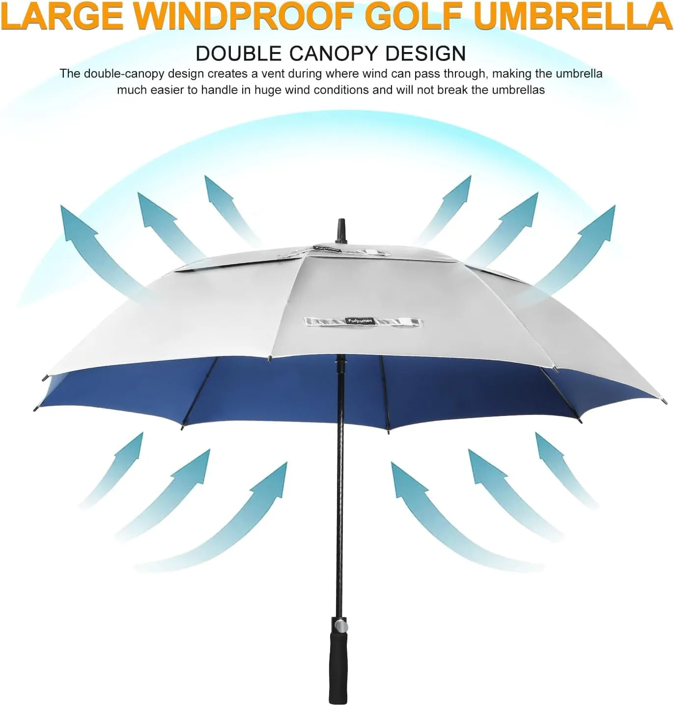 68/62/54 Inch UPF50  Sun Umbrella UV Protection UV Umbrellas for Sun Protections Windproof Large Golf Umbrella Auto Open and Vented Double Canopy Umbrellas for Sun and Rain