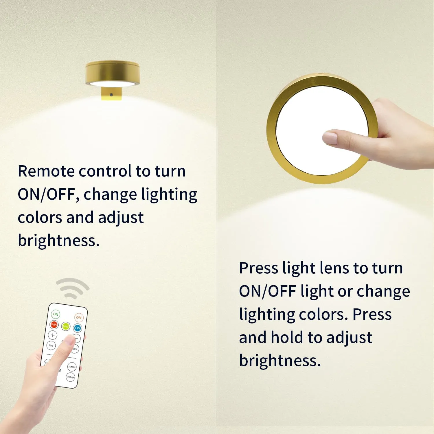6Pack Picture Light Wireless Wall Painting Light 3 Lighting Art Display, Brightness Dimmable Timer Auto-Off, Remote Control Battery Light Indoor for Pictures Paintings Frames Dartboards Gallery