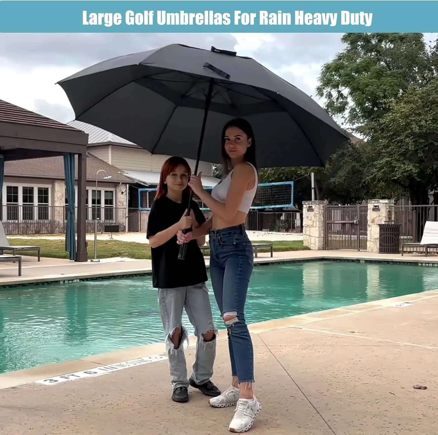 72 Inch Large Umbrellas For Rain Heavy Duty Huge Golf Umbrella Windproof Double Canopy Vented