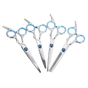 7Pcs/ Grooming Scissors Set Straight Curved Cutting