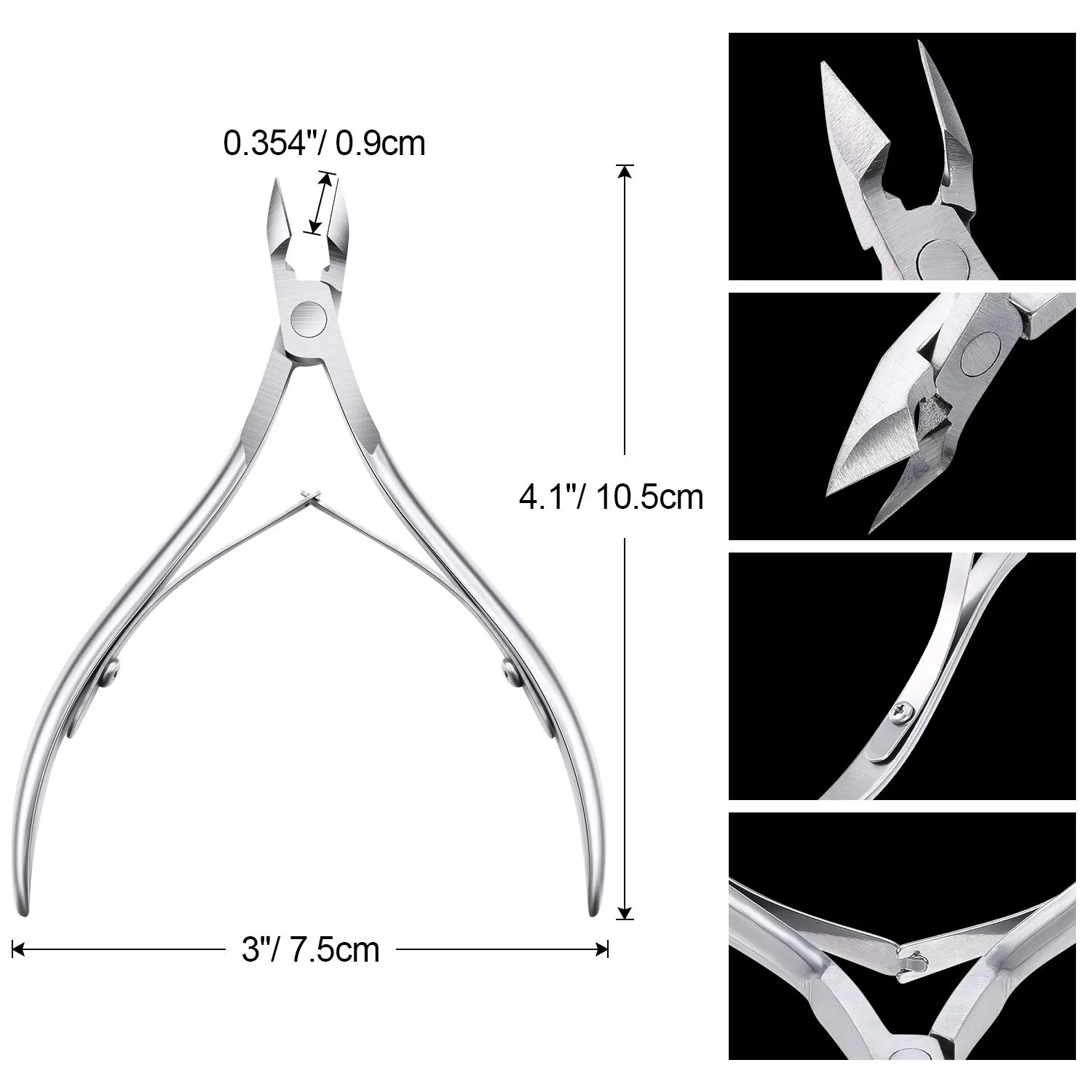 8 Pieces Cuticle Trimmer Stainless Steel Cuticle Nippers Pointed Blade Dead Skin Cutter Clipper Remover Scissors Manicure Tools for Fingernails and Toenails(Silver)