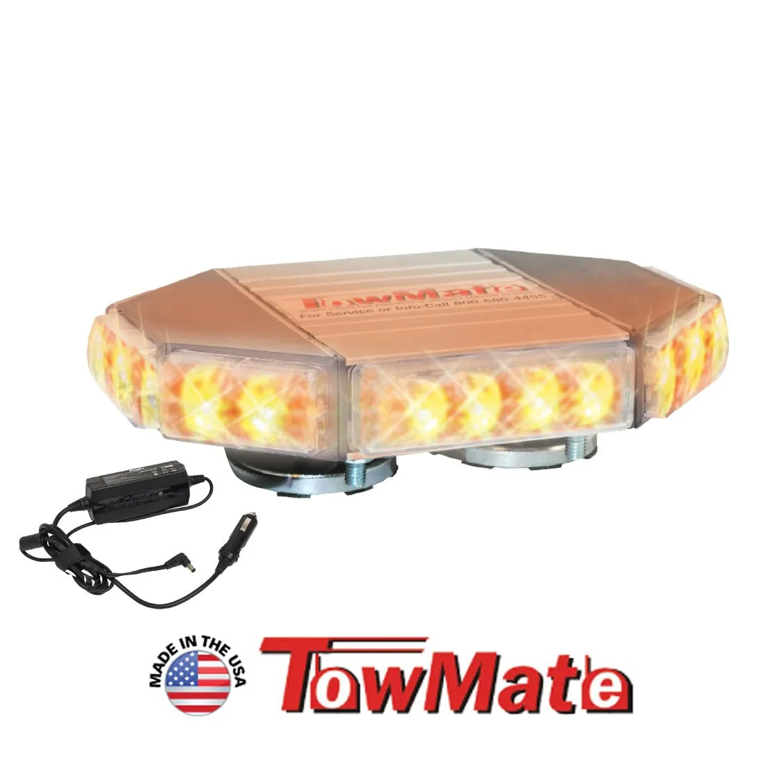 8-Sided LED Mini Bar - Amber - Magnetic Mount