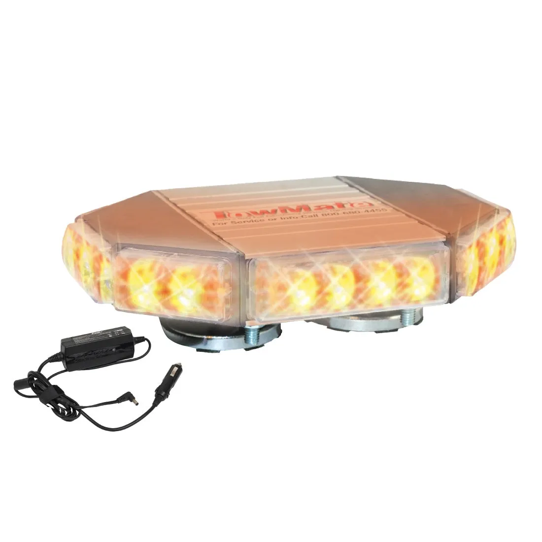 8-Sided LED Mini Bar - Amber - Magnetic Mount