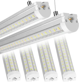 8FT LED Shop Light, U Shape 125W Integrated LED Tube Light, 6500K Clear White, 20000LM Super Bright LED Lighting, Flush Mount/Hanging Linkable LED Ceiling Lights for Garage, Plug&Play,6 Pack