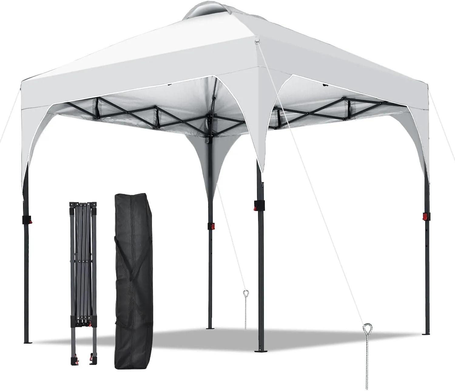 8ft x 8ft Pop Up Canopy Tent - White Instant Shelter with Carry Bag, Waterproof & UV Protection for Outdoor Events, Parties, Camping