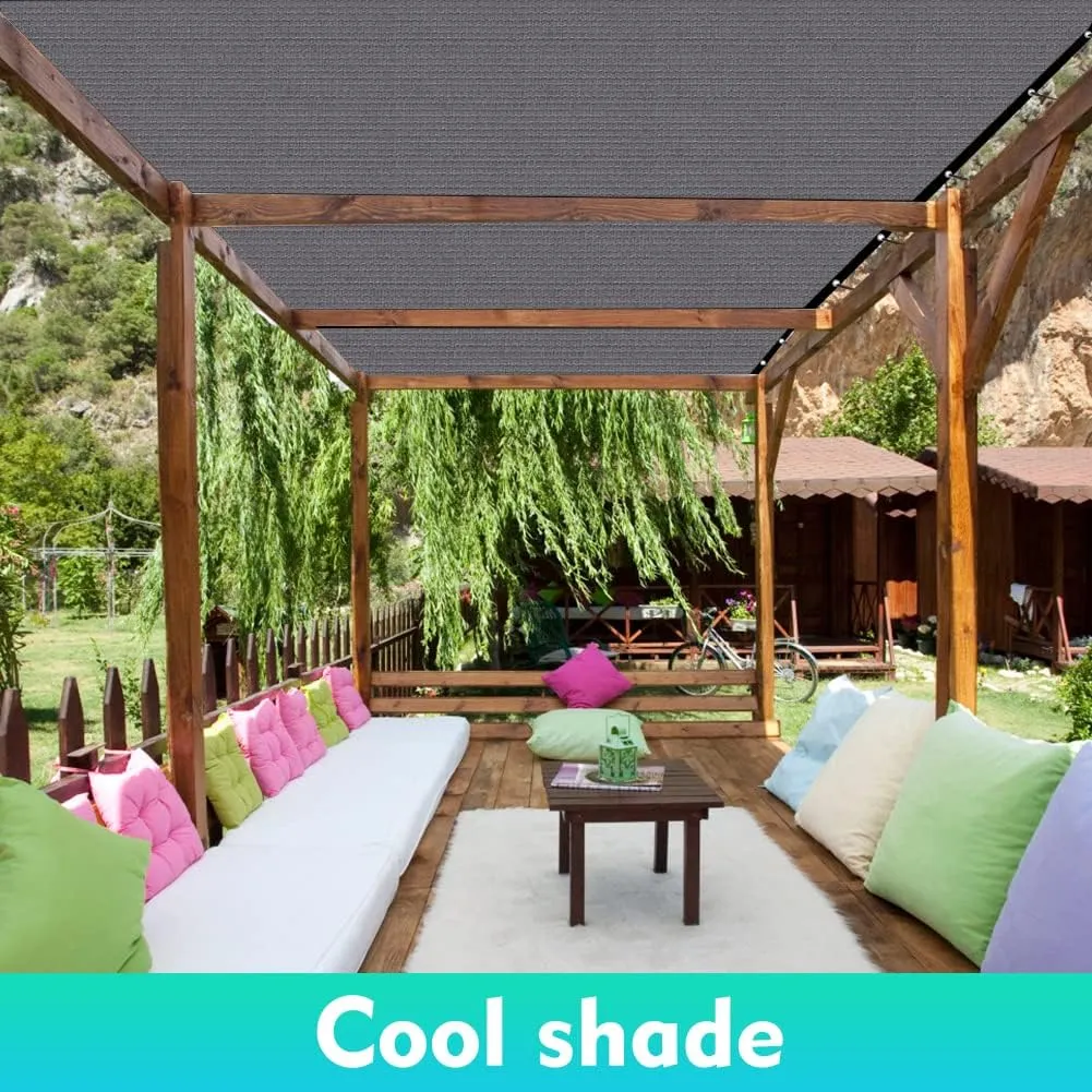 90% Shade Cloth Sun Shade Fabric Privacy Screen Shade Cover for Patio Garden Pergola Shade Cover Canopy with Gromments