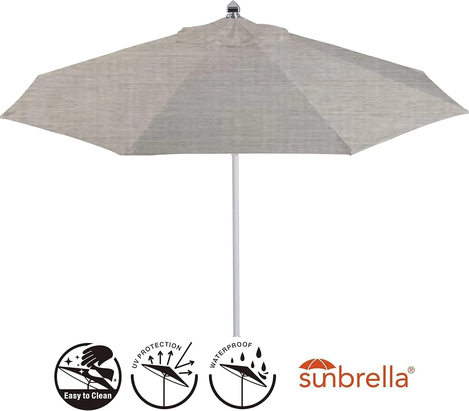 9ft Sunbrella Universal Patio Umbrella Replacement Canopy Cover- Fitx 8 Ribs Umbrella