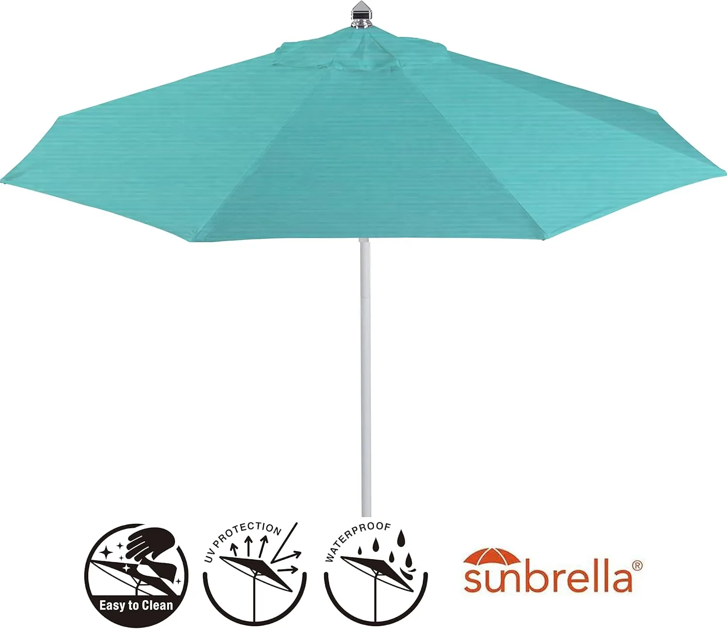9ft Sunbrella Universal Patio Umbrella Replacement Canopy Cover- Fitx 8 Ribs Umbrella