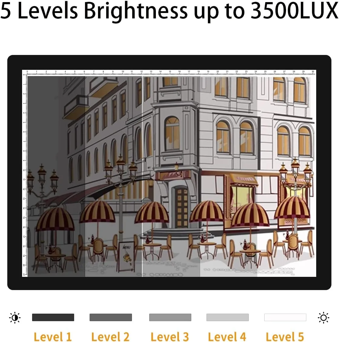 A4 Light Board for Tracing Pad with Padded Case, Tracing Light Box, 3500LUX, 5Levels Brightness,Type-c Cable, Rechargeable Wireless LED Light Pad for Tracing, Diamond Painting