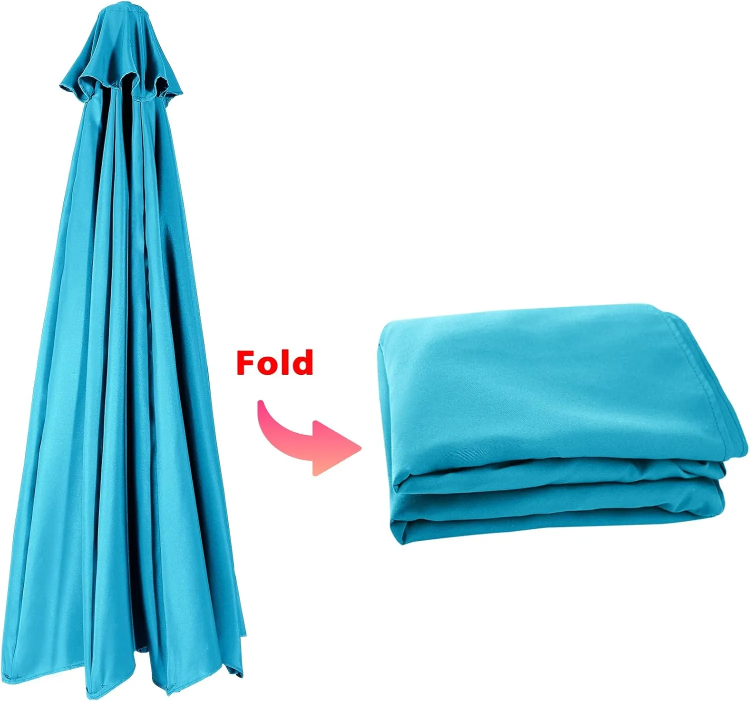 ABCCANOPY 7.5ft Outdoor Umbrella Replacement Top Suit 6 Ribs (Blue)