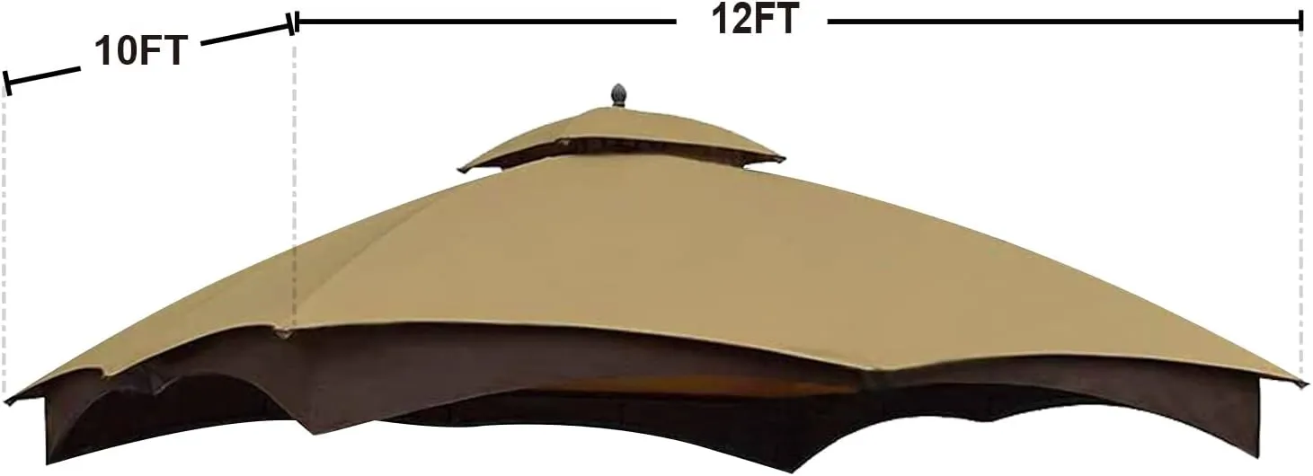 ABCCANOPY Gazebo Replacement Canopy Top for Lowe's Allen Roth #GF-12S004B-1, Beige