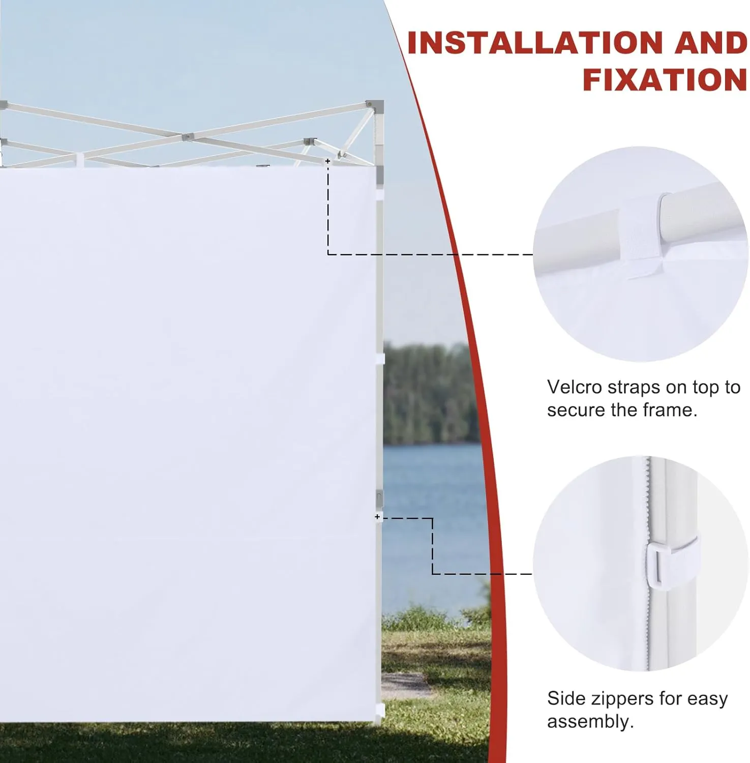 ABCCANOPY Instant Canopy SunWall 10x10 FT, 1 Pack Sidewall Only, No Frame or Top, Beige