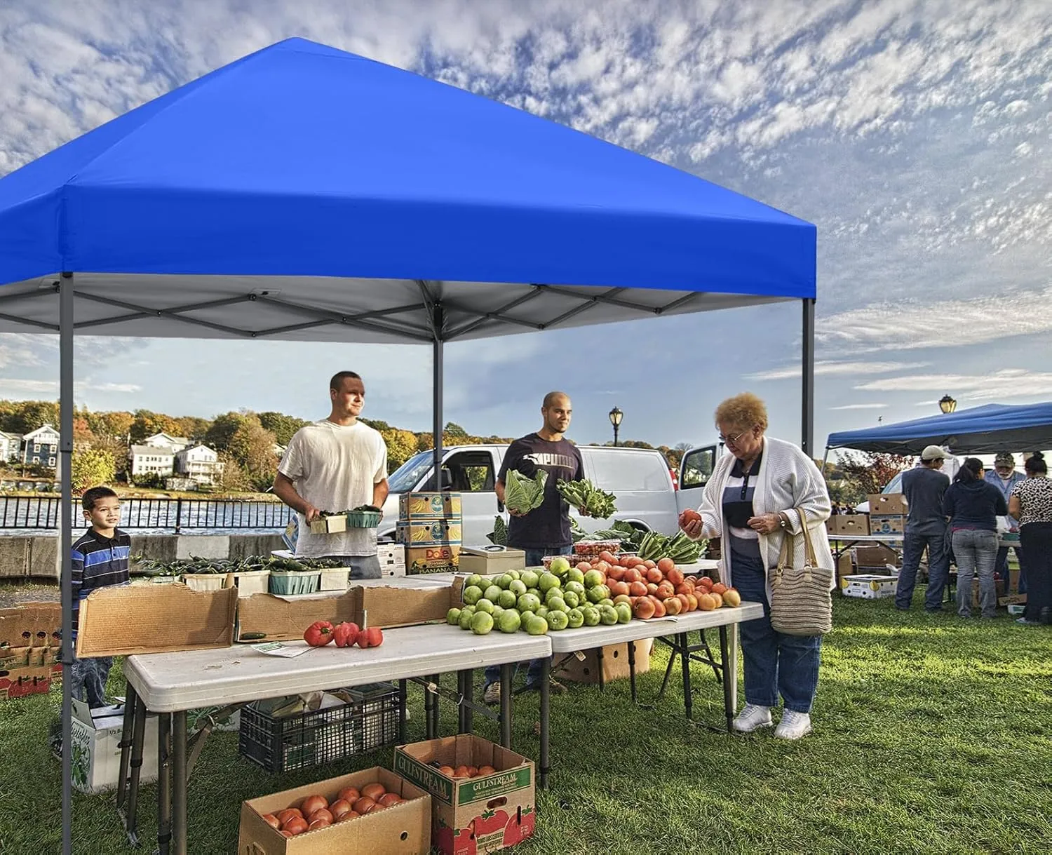 ABCCANOPY Pop Up Canopy - Outdoor Patio Portable Canopy Tent Heavy Duty for Backyard and Deck with 4 Sandbags(Blue, 10x10)